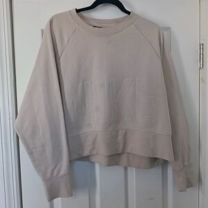 Nike Women's Tan Cropped Sweatshirt, Size L